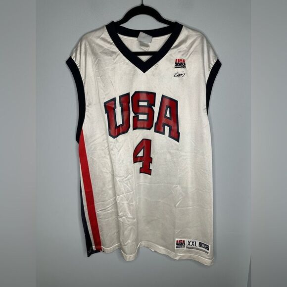 Allen Iverson USA Basketball Jersey Mens XXL White Reebok 2004 Olympics - Picture 1 of 5